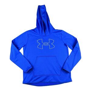 UNDER ARMOUR Women's Big Logo Hoodie Size Medium Purple Blue Fleece Lined